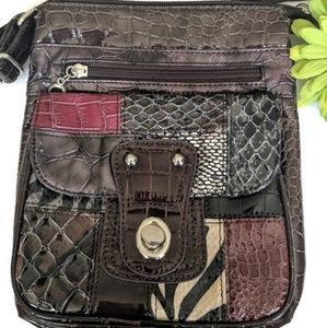 Faux Crocodile & Snakeskin Crossbody Bag (B)
